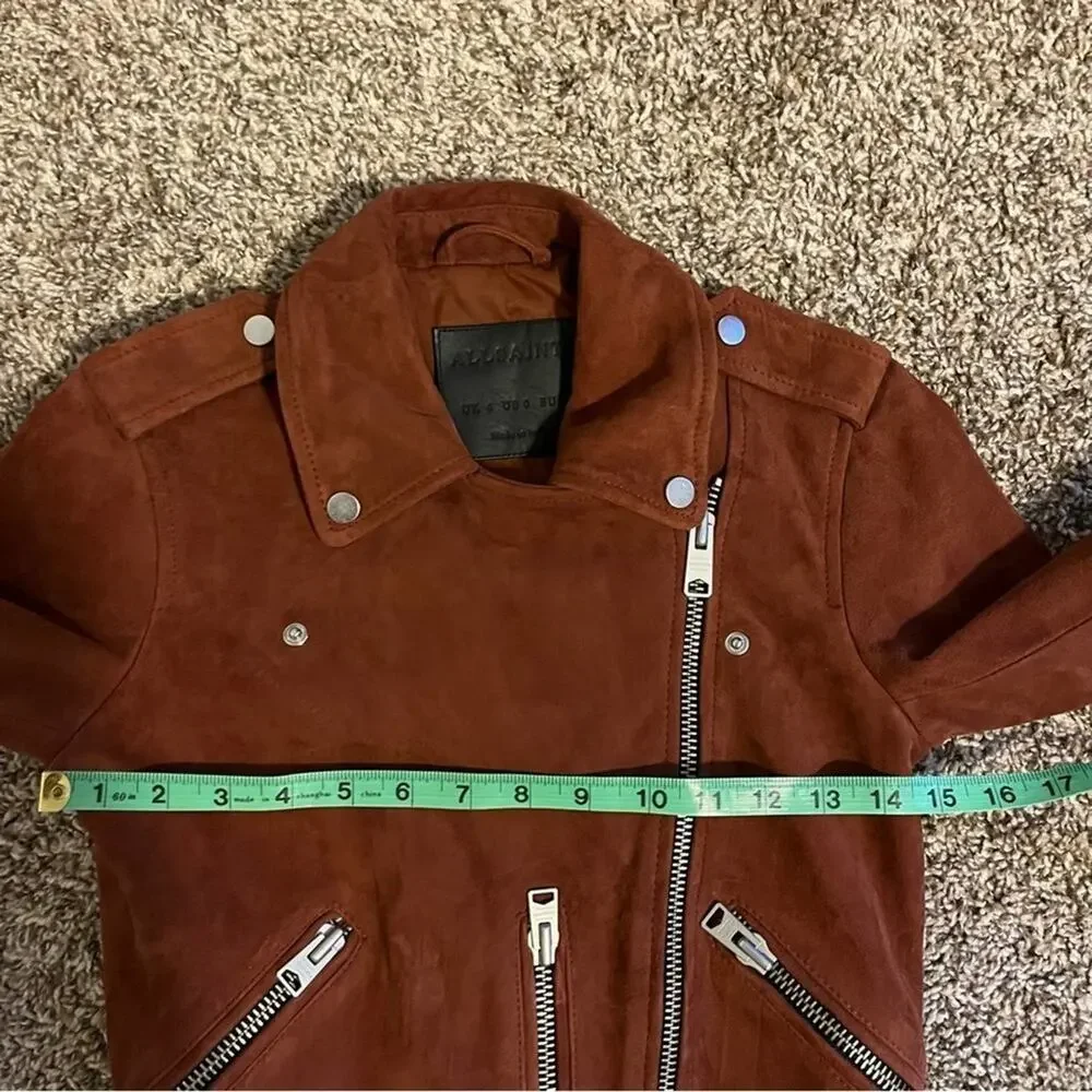 ALLSAINTS Balfern Suede Biker Jacket - Picture 15 of 15